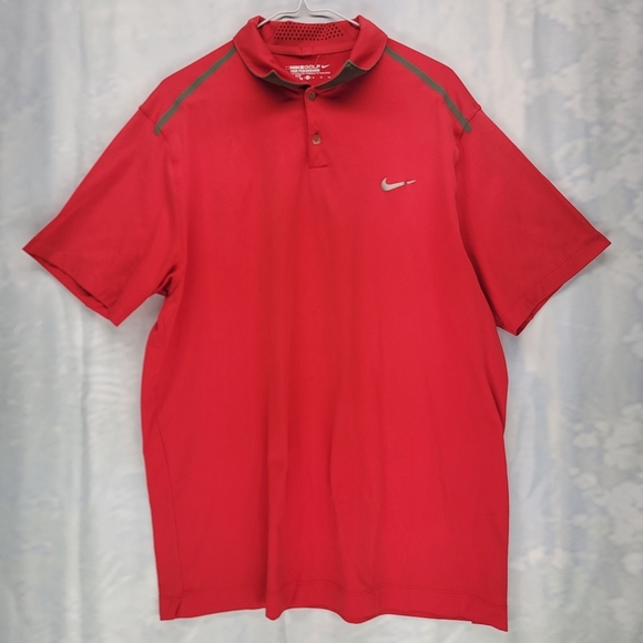 Nike Golf Polo Shirt Mens XL Red Tour Performance Dri Fit - Picture 1 of 7